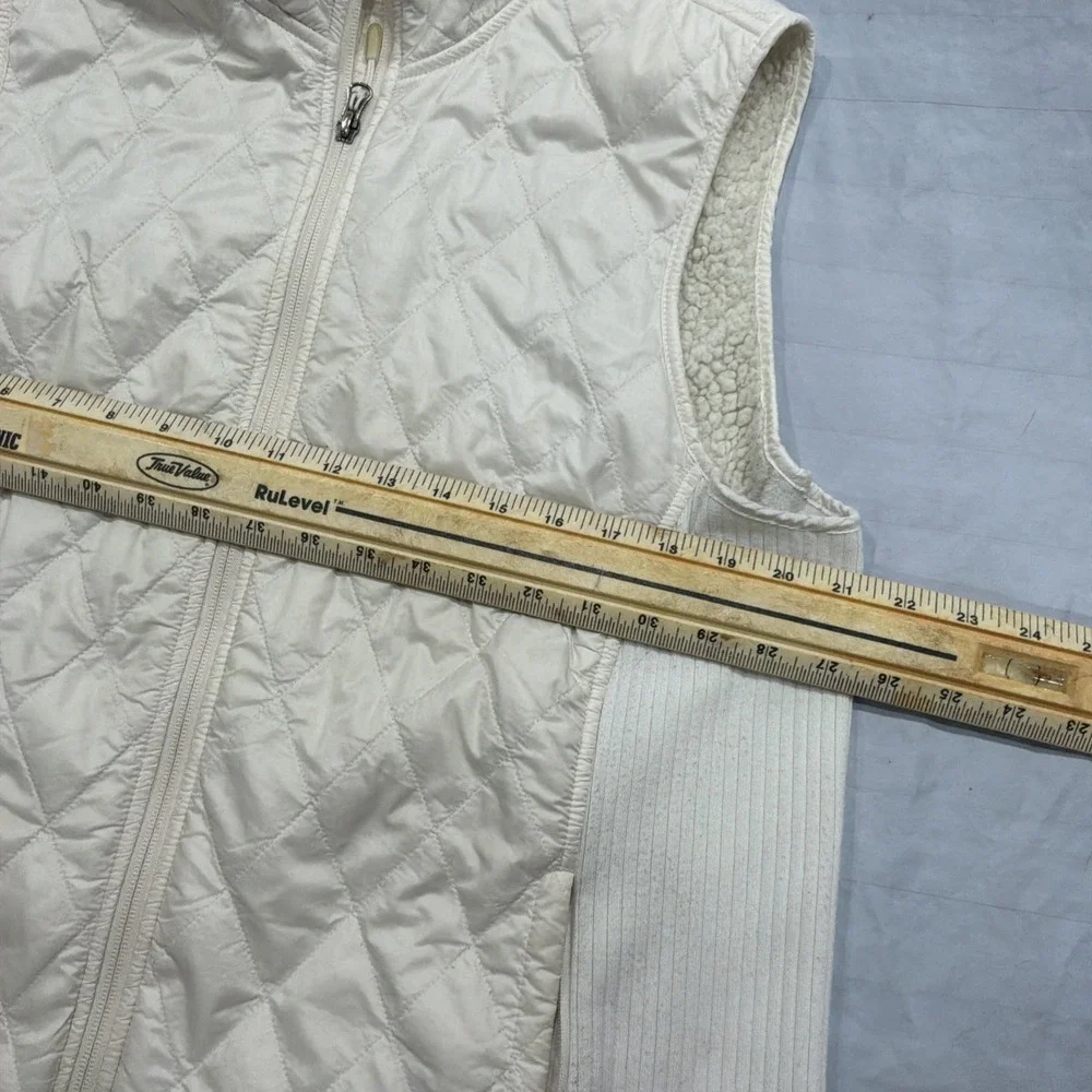 L.L Bean Cream Sherpa Lined Vest Quilted‎ Size XLR HIKING CASUAL TRAVEL